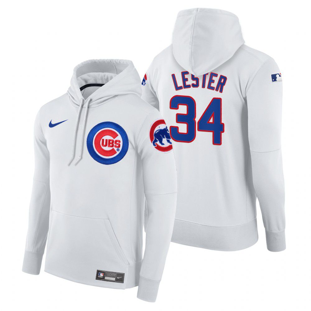 Men Chicago Cubs #34 Lester white home hoodie 2021 MLB Nike Jerseys->chicago cubs->MLB Jersey